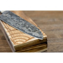 Damaskas tērauda japāņu virtuves nazis Satake Kuro Santoku 18 cm